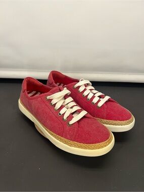 Vionic Hattie Espadrille Canvas Comfort Sneakers Red size 6.5 womens